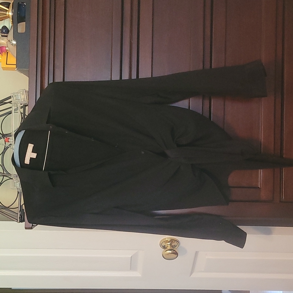 Black polyester blouse